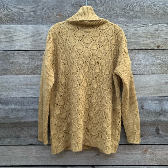 Elsamanda Anthropologie Sweater Womens M Mohair Blend Cowl Textured Semi Sheer - Picture 2 of 16